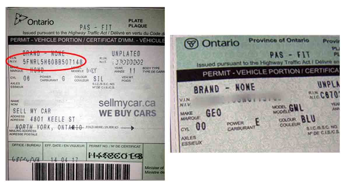 imagen de Registro de Auto en Ontario