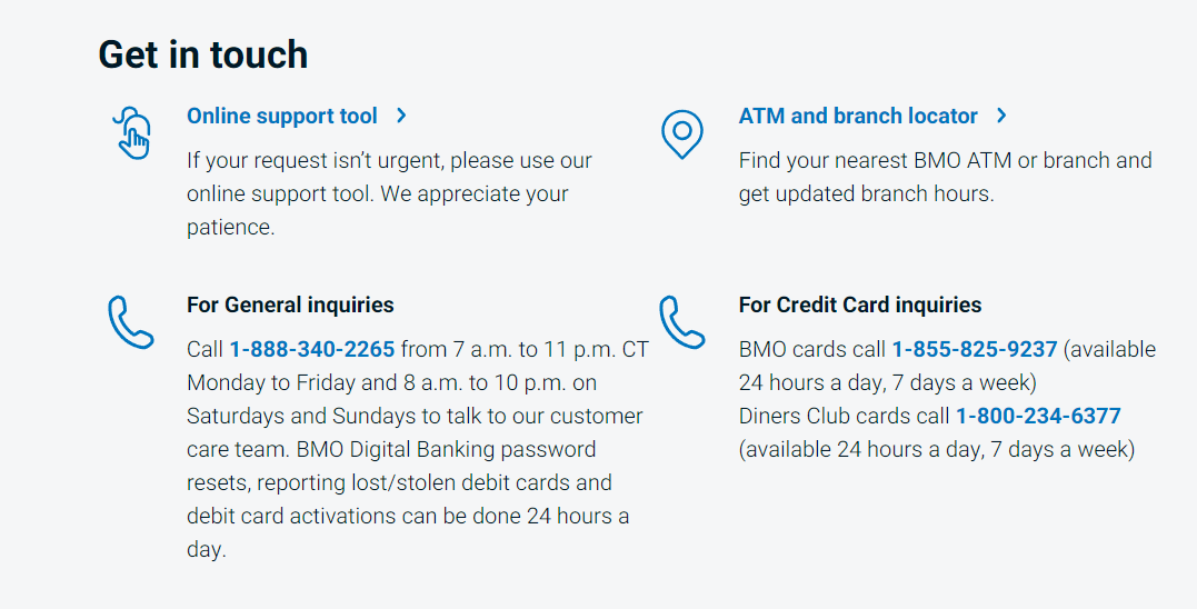 imagen de Teléfonos de BMO de Atención al cliente